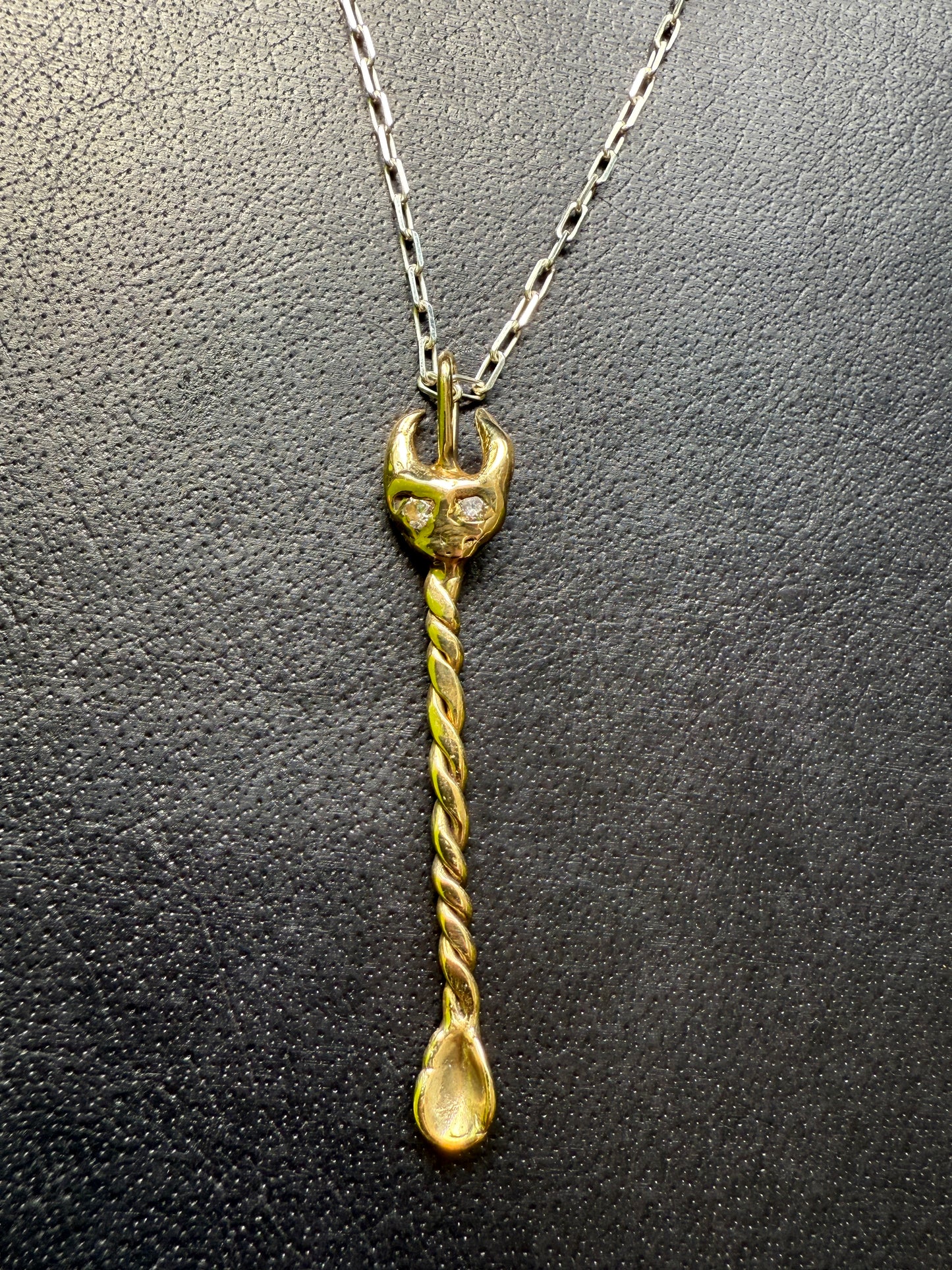 Plutonia Blue Disco Devil Spoon Necklace