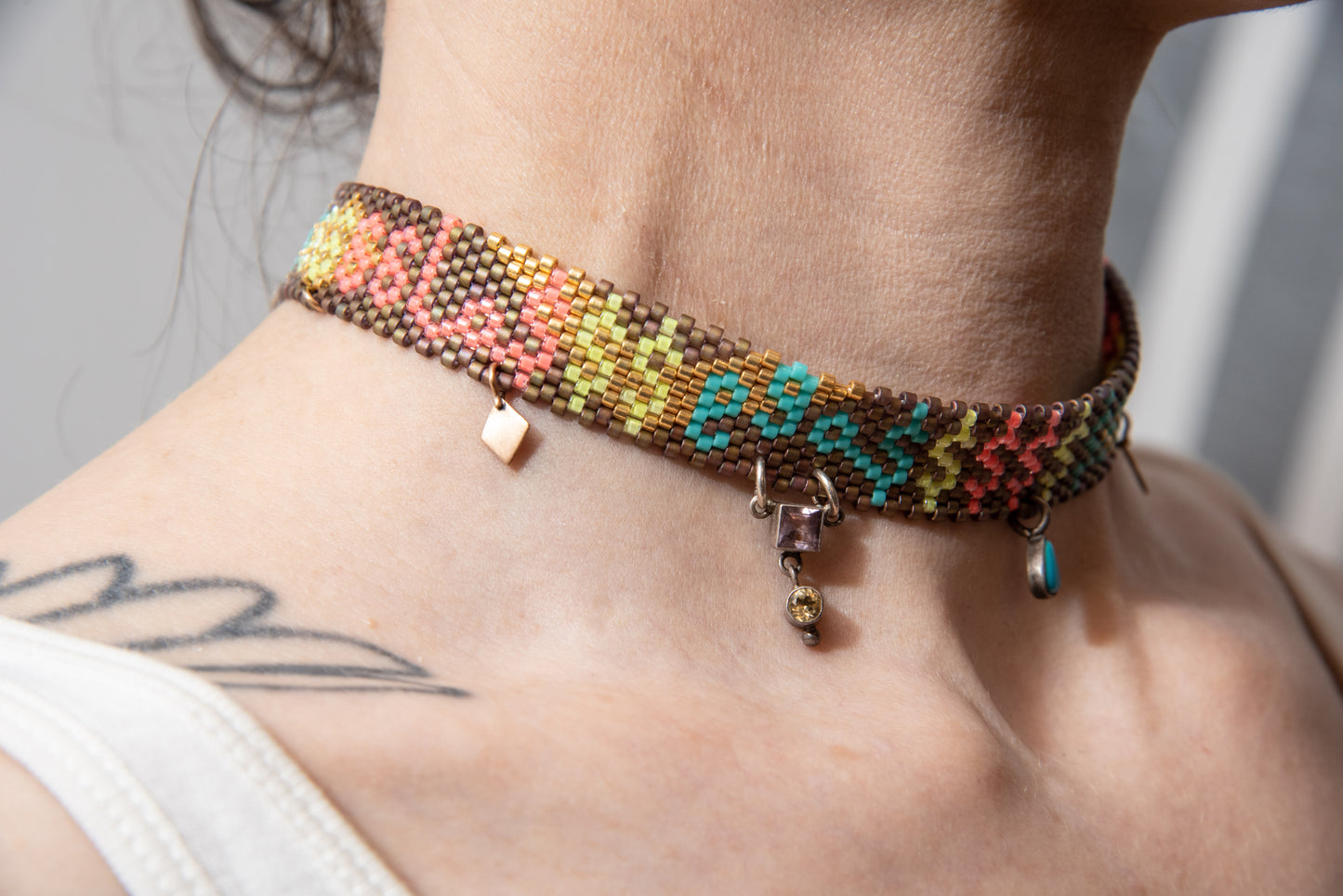 Glass Bead Las Vegas $$$ Choker by Daniela Mamom